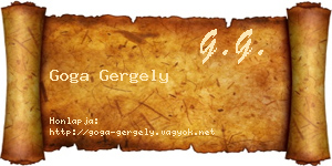 Goga Gergely névjegykártya